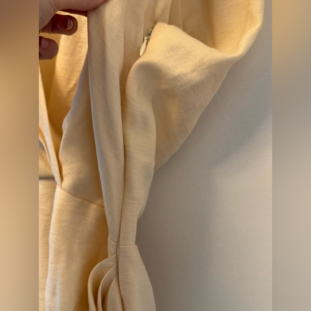 Mango v neck draped fabric cinched waist mini dress NWT - Picture 7 of 8